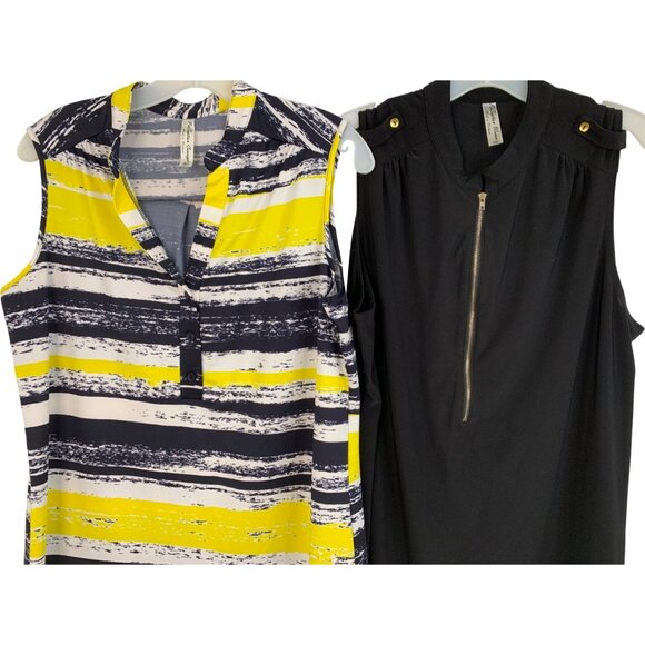 Set Of 2 PerSeption Womens Tops XL SL Stretch 8838 Resort Vacay - Picture 7 of 13